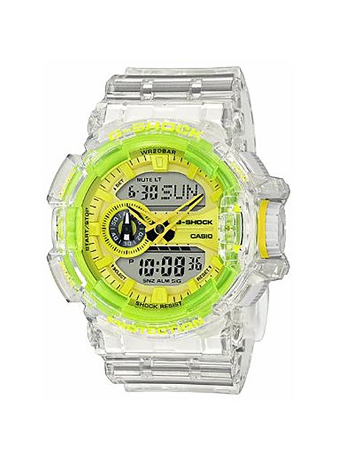 جي شوك ساعة يد بعقارب ورقمية بسوار من المطاط طراز GA-400SK-1A9DR men - Image 1