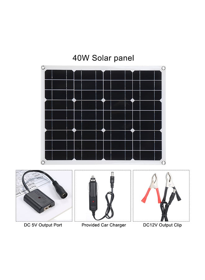 Generic Portable Dual Output Solar Power Energy Charging Panel Black  - Image 2