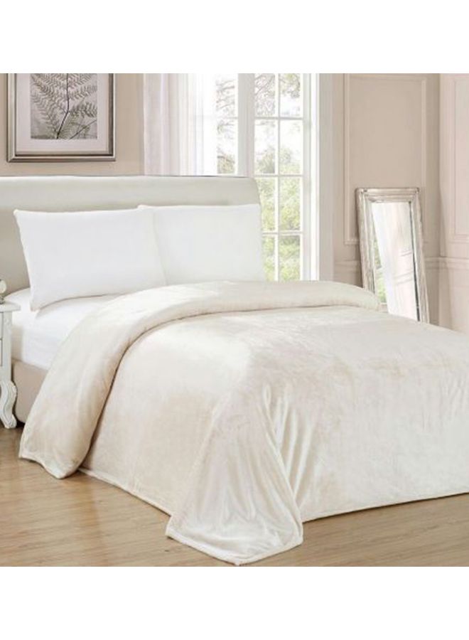 Soft Fleece King Size Blanket Flannel Off White