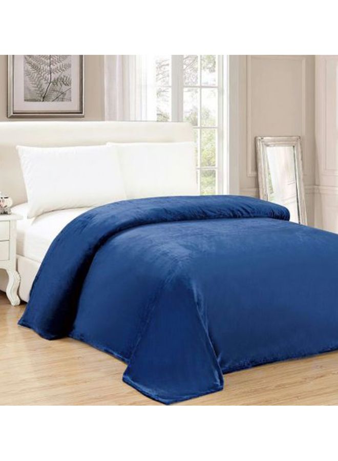 Soft Flannel Fleece King Size Blanket Microfiber Roya Blue 