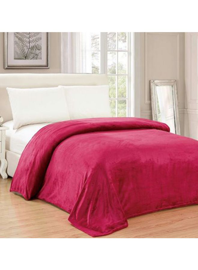 بطانية ناعمة بمقاس مفرد من الصوف flannel أحمر 210 x 150سم