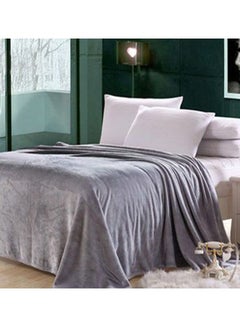 1 Piece Soft Fleece Single Size Blanket Flannel Grey 160x200cm