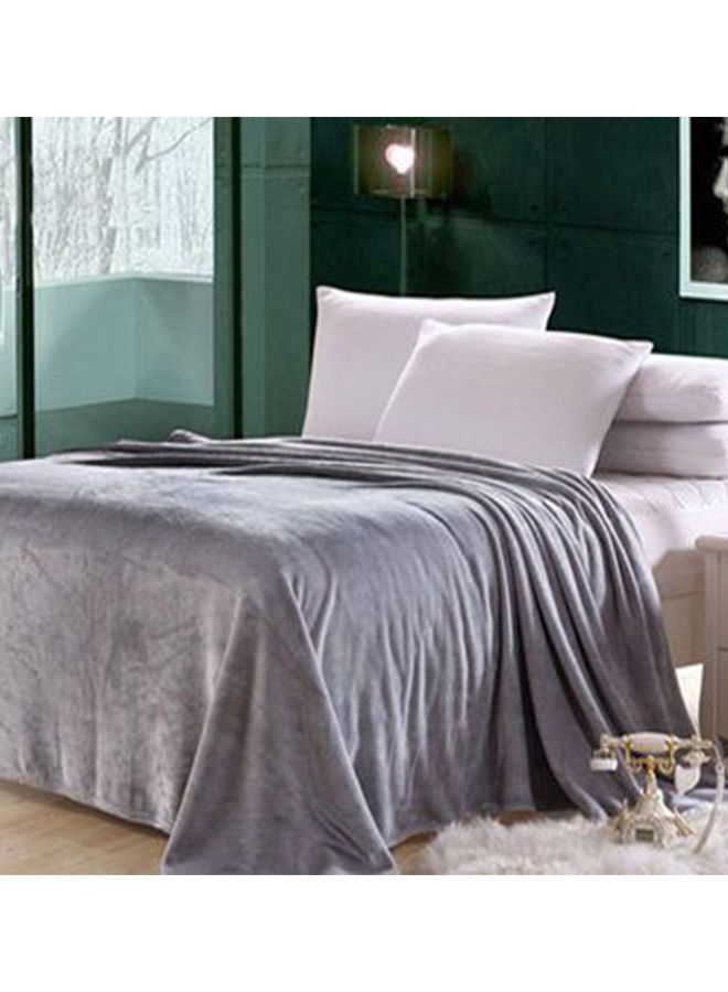 Generic - 1 Piece Soft Fleece Single Size Blanket Flannel Grey 160x200cm - Image 1