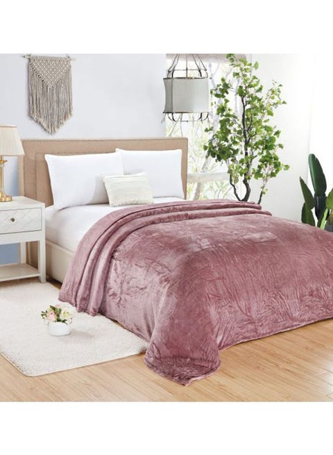 1 Piece Soft Single Size Bed Blanket Flannel Purple 160x200cm
