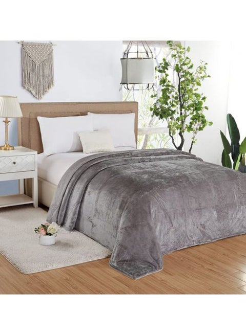 1 Piece Soft Single Size Bed Blanket Flannel Silver 200x160cm