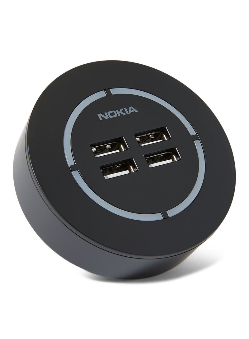 نوكيا شاحن حائطي بأربعة منافذ (AC-301) شاحن سريع بقوة 5 وات متوافق مع كابل USB مع ضمان لمدة عام - - Image 2