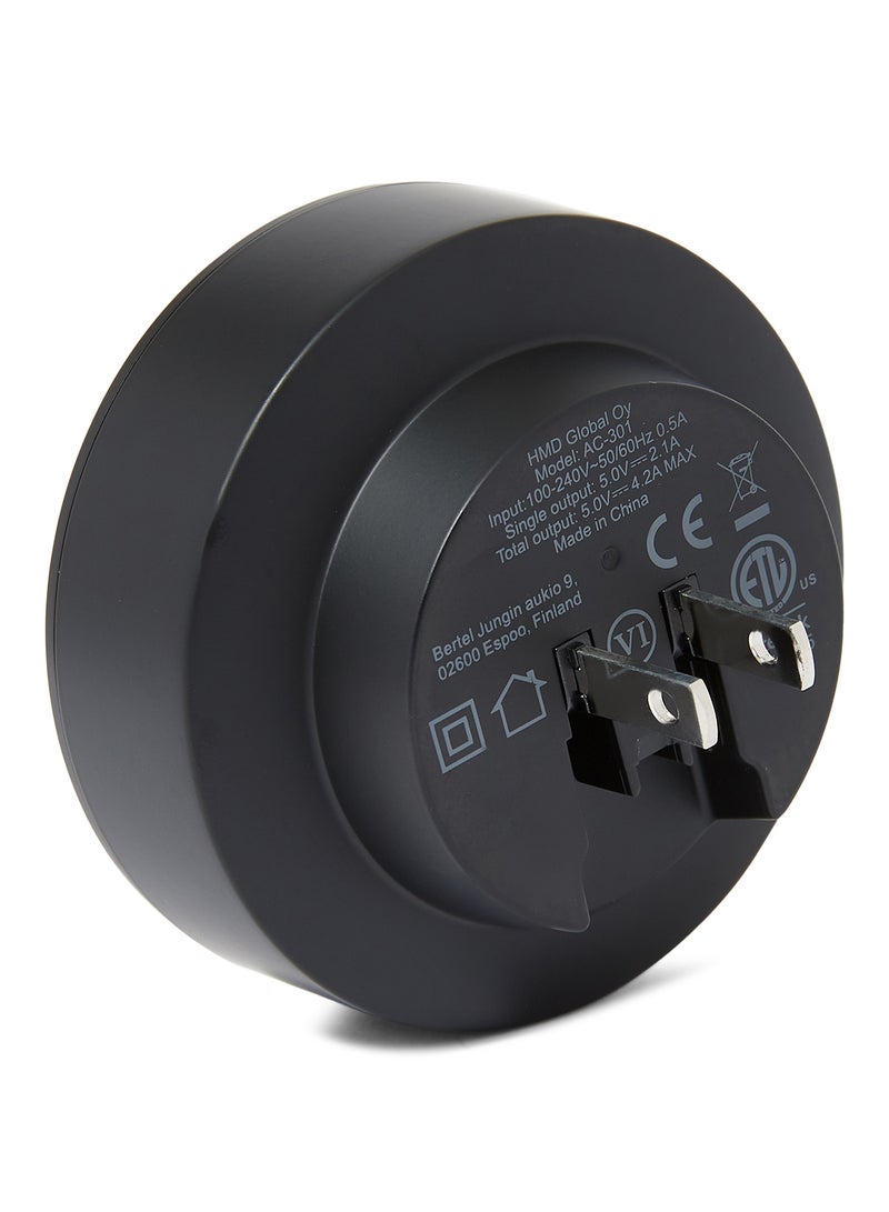 نوكيا شاحن حائطي بأربعة منافذ (AC-301) شاحن سريع بقوة 5 وات متوافق مع كابل USB مع ضمان لمدة عام - - Image 3