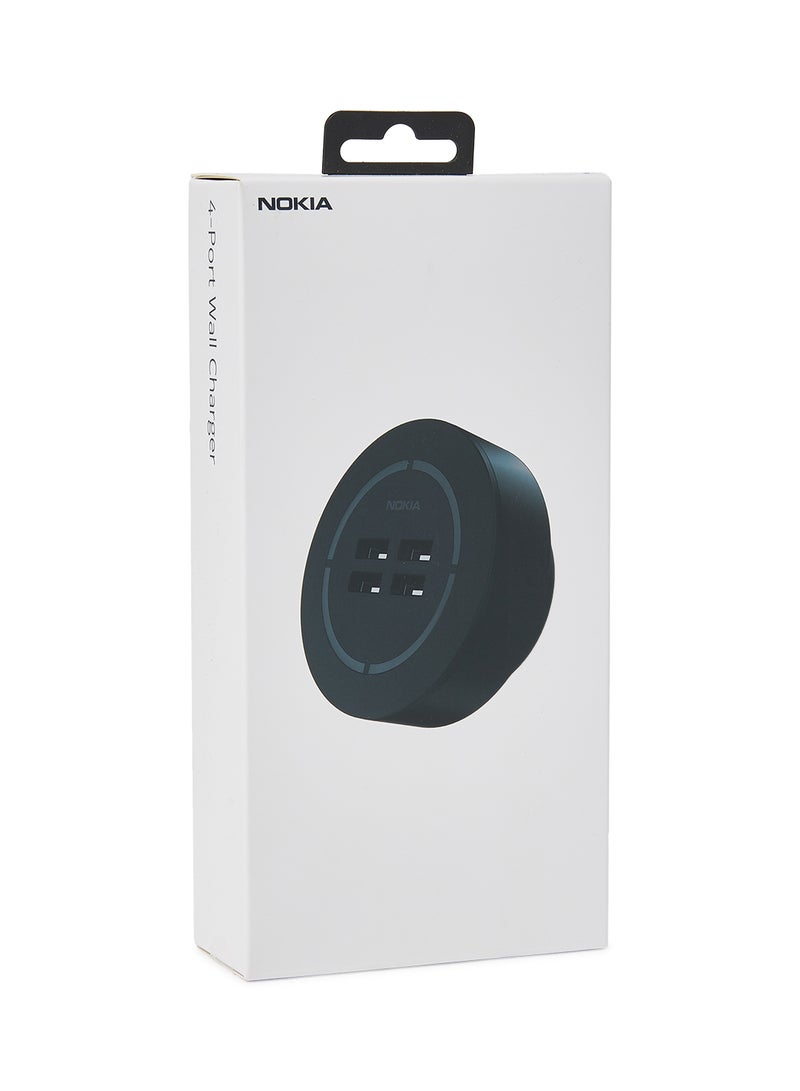 نوكيا شاحن حائطي بأربعة منافذ (AC-301) شاحن سريع بقوة 5 وات متوافق مع كابل USB مع ضمان لمدة عام - - Image 4