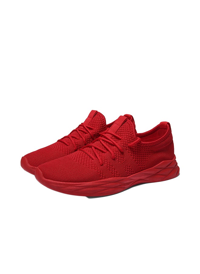 Lace-Up Sport Running Shoes Red - Image 1