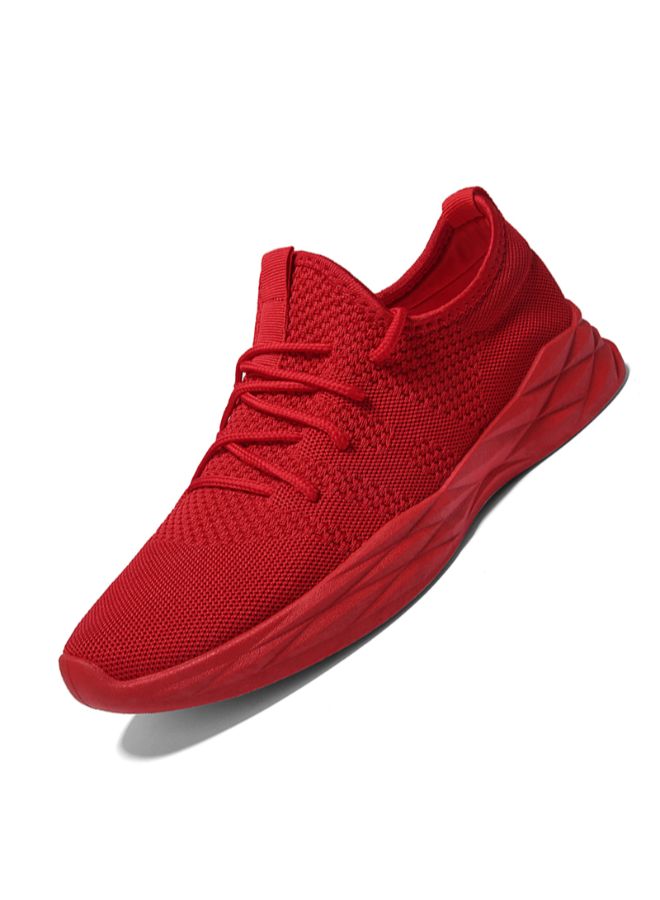 Lace-Up Sport Running Shoes Red - Image 2