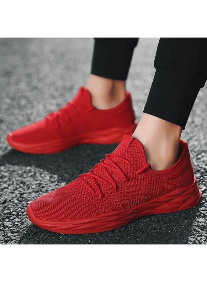 Lace-Up Sport Running Shoes Red - Image 3