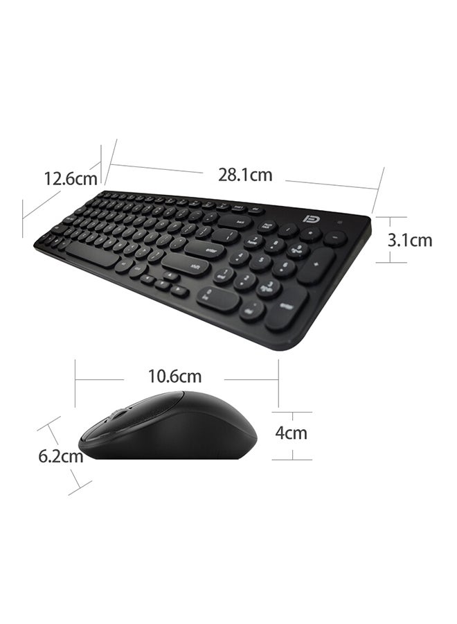 FD Round Key Wireless IK6630 Keyboard And Mouse Set Black - Image 2