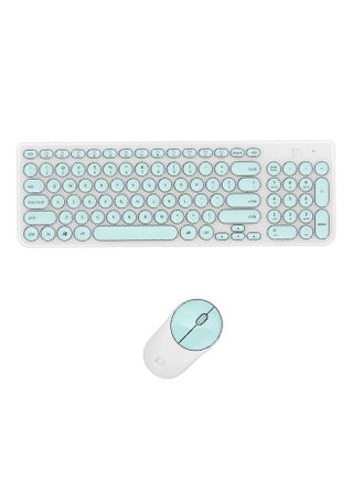 طقم لوحة مفاتيح وماوس لاسلكيان تتميز بمفاتيح دائرية لطيفة طراز IK6630 أخضر - v1569818942/N30240624A_1