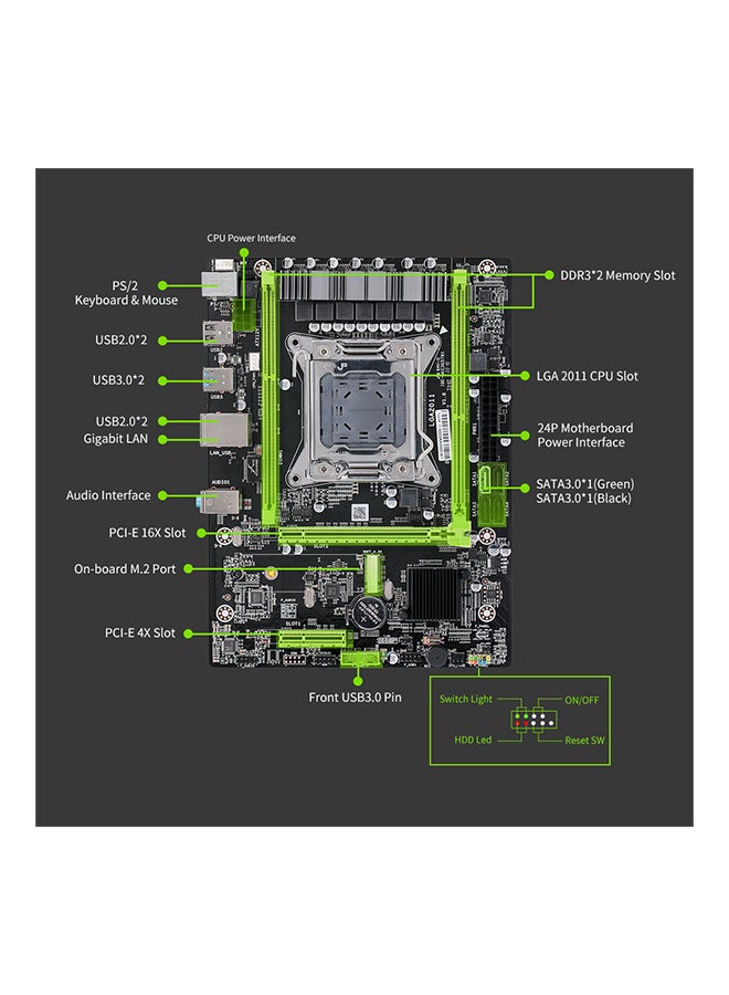 Generic - Desktop Motherboard Ps / 2 29 x 6 x 24.20centimeter Black - Image 1