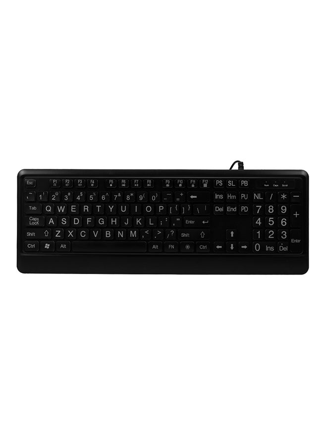 Wired Large Print Keyboard Black - Image 2