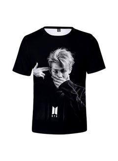 TOEON BTS Inspired Breathable Round Neck T-Shirt Black  - Image 1