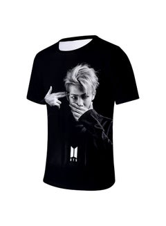 TOEON BTS Inspired Breathable Round Neck T-Shirt Black  - Image 3