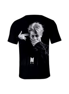 TOEON BTS Inspired Breathable Round Neck T-Shirt Black  - Image 2