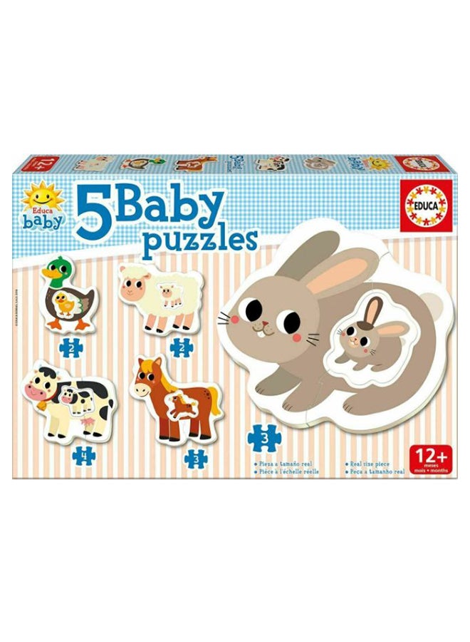 EDUCA 5-Piece Baby Pet Animal Puzzle Set - Image 1