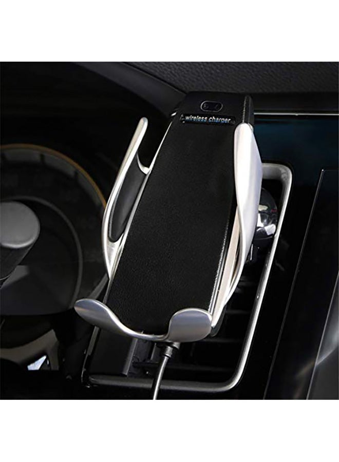 Wireless Car Charger With Phone Holder For iPhone Black/Silver - Image 2