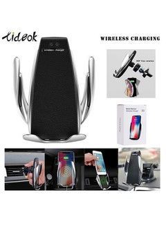 Generic Wireless Car Charger With Phone Holder Black/Silver  - Image 2