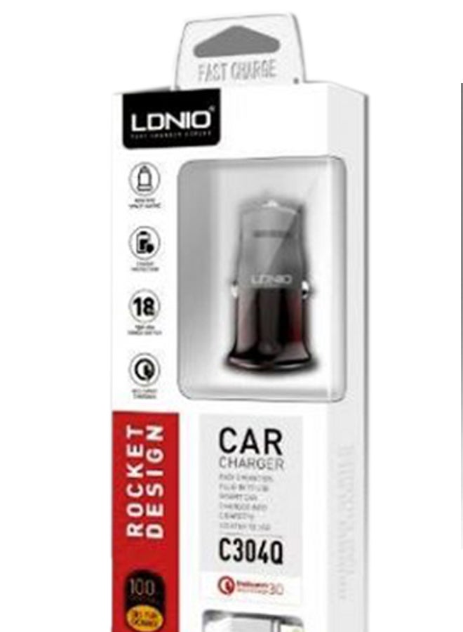 LDNIO Fast Car Charger With Lightening Cable For Apple iPhone Multicolour - Image 2