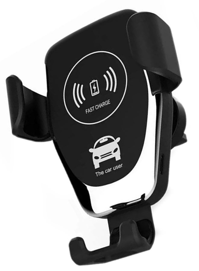 Qi Fast Wireless Car Charger With Car Phone Holder For Mobile Phones Black  - Image 2