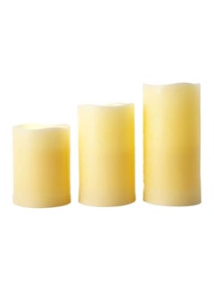 3-Piece Colour Changing Flameless Candle Set With Remote Beige