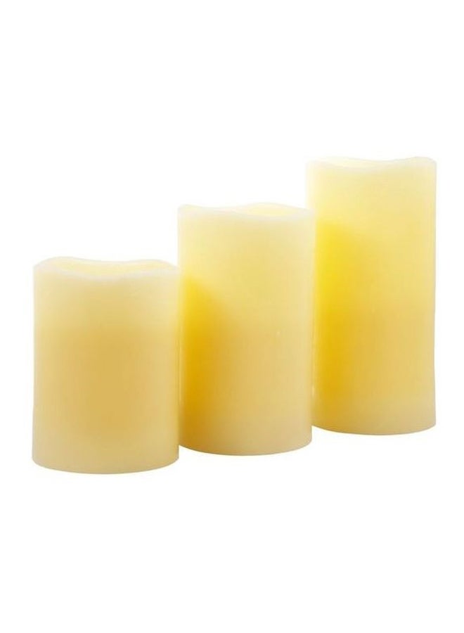 Generic - 3-Piece Colour Changing Flameless Candle Set With Remote Beige - Image 1