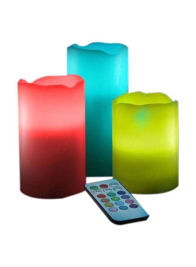 Generic - 3-Piece Colour Changing Flameless Candle Set With Remote Multicolour - Image 1