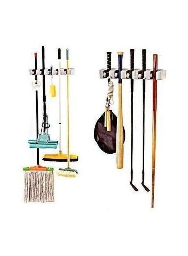 Plastic Mop And Broom Holder Grey 41x6x8cm  - Image 3