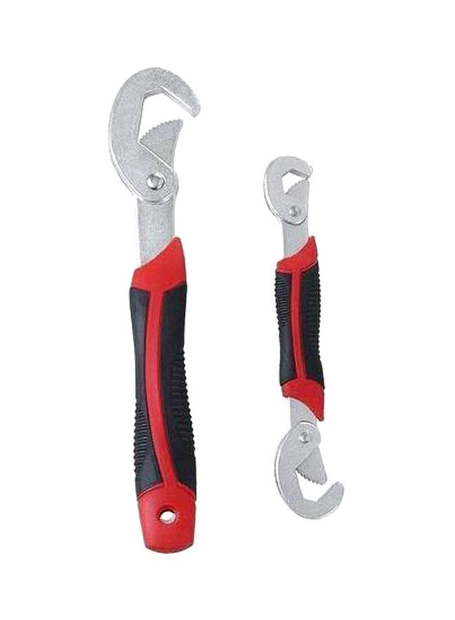 2-Piece Multi-Functional Snap N Grip Adjustable Wrench Red/Black/Silver - Image 1