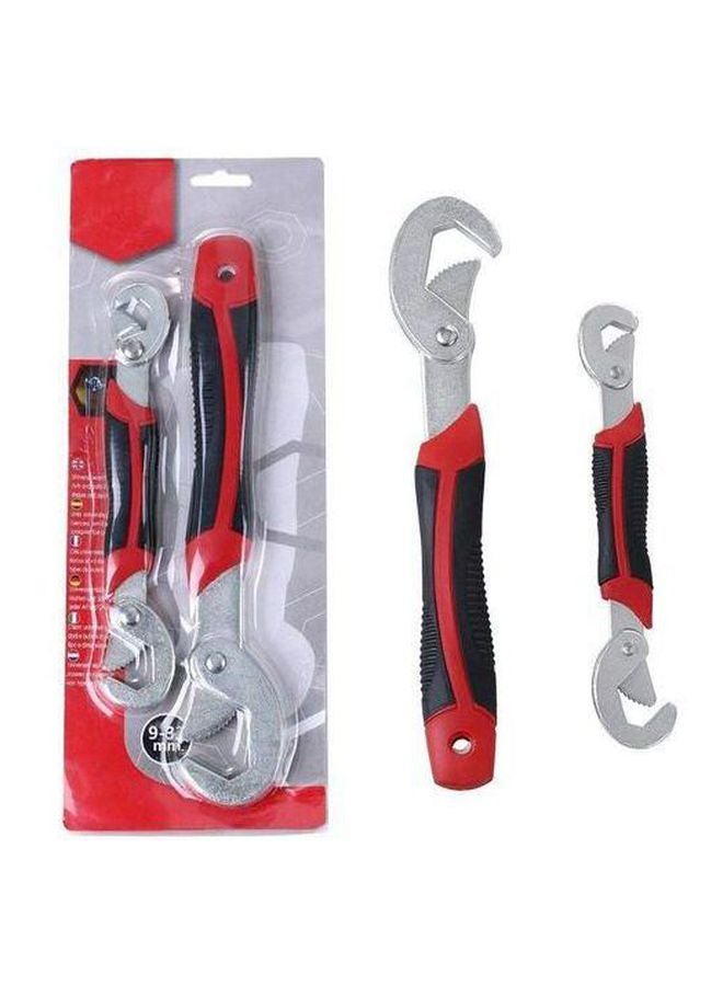 2-Piece Multi-Functional Snap N Grip Adjustable Wrench Red/Black/Silver - Image 2