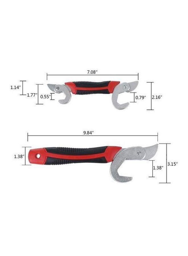 2-Piece Multi-Functional Snap N Grip Adjustable Wrench Red/Black/Silver - Image 4