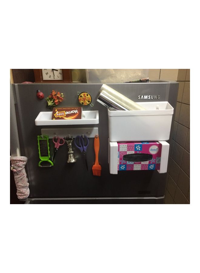 AS SEEN ON TV - 5-Piece Magnetic Refrigerator Shelf Storage Rack Set AS936HL1CFTJZNAFAMZ-22058869 White - Image 1