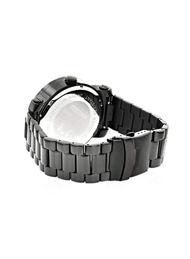 Luxurman - men Diamond Studded Analog Watch 2660 - 49 mm - Black - Image 1