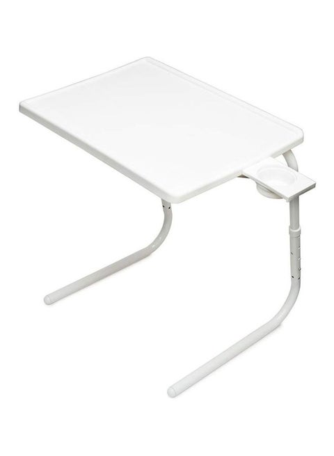 Table Mate II With Built-In Cup Holder White/Silver