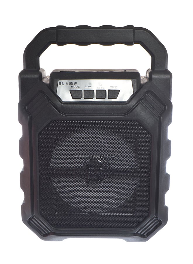 HL-668W Bluetooth Portable Wireless Speaker With Colorful Lamp Black - Image 1