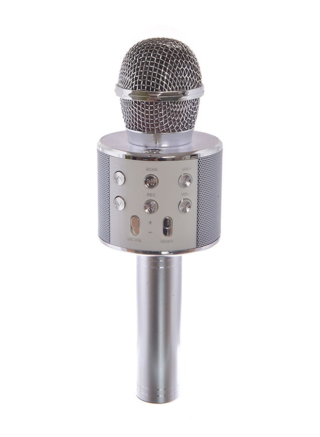 WS-858 Wireless Karaoke Microphone WS-858-Silver Silver/White 
