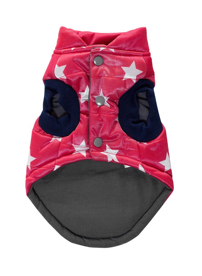 Printed Pattern Winter Waistcoat For Puppy Dog Red 23.00x3.00x19.00cm - Image 1