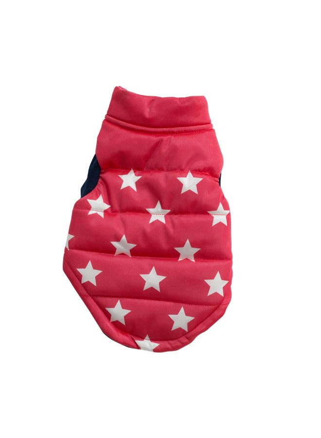 Printed Pattern Winter Waistcoat For Puppy Dog Red 23.00x3.00x19.00cm - Image 2