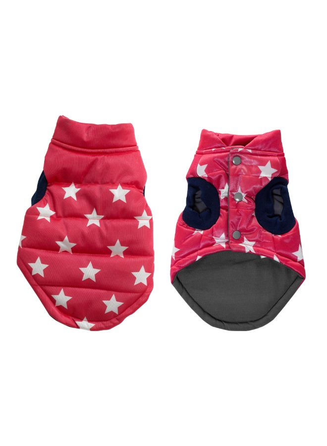 Printed Pattern Winter Waistcoat For Puppy Dog Red 23.00x3.00x19.00cm - Image 3