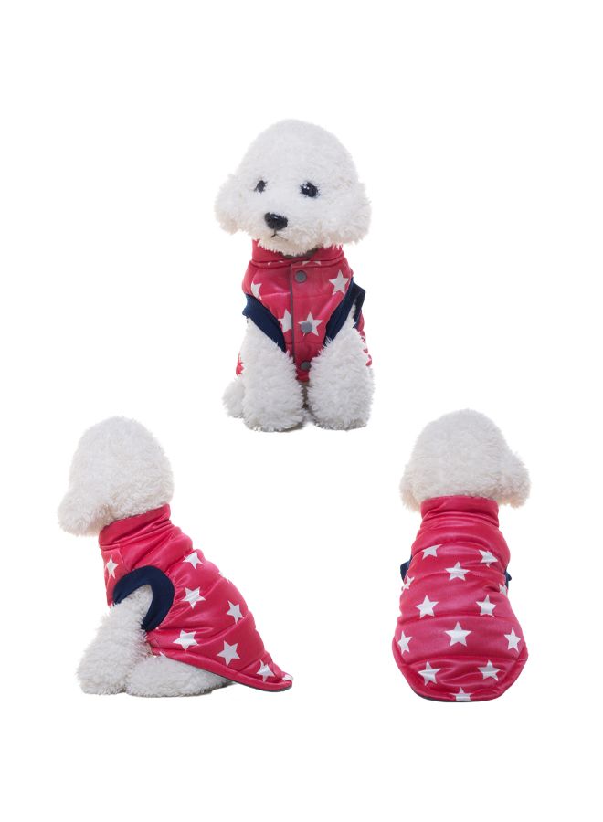 Printed Pattern Winter Waistcoat For Puppy Dog Red 23.00x3.00x19.00cm - Image 4