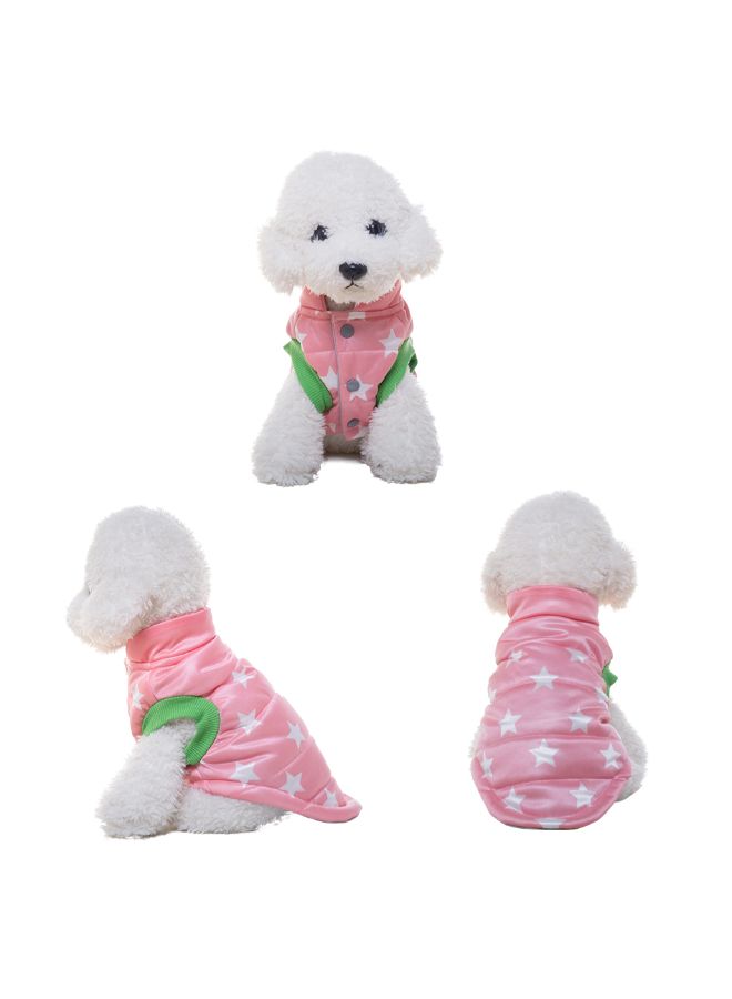Printed Pattern Winter Waistcoat For Puppy Dog Pink 20.00x2.00x17.00cm - Image 3