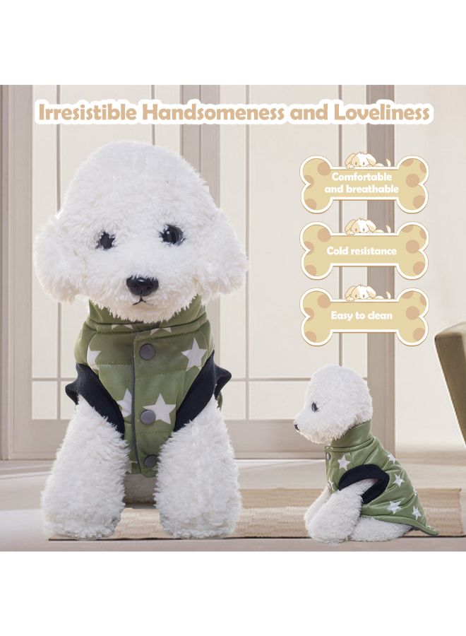 Printed Pattern Winter Waistcoat For Puppy Dog Green 20.00x2.00x17.00cm - Image 4