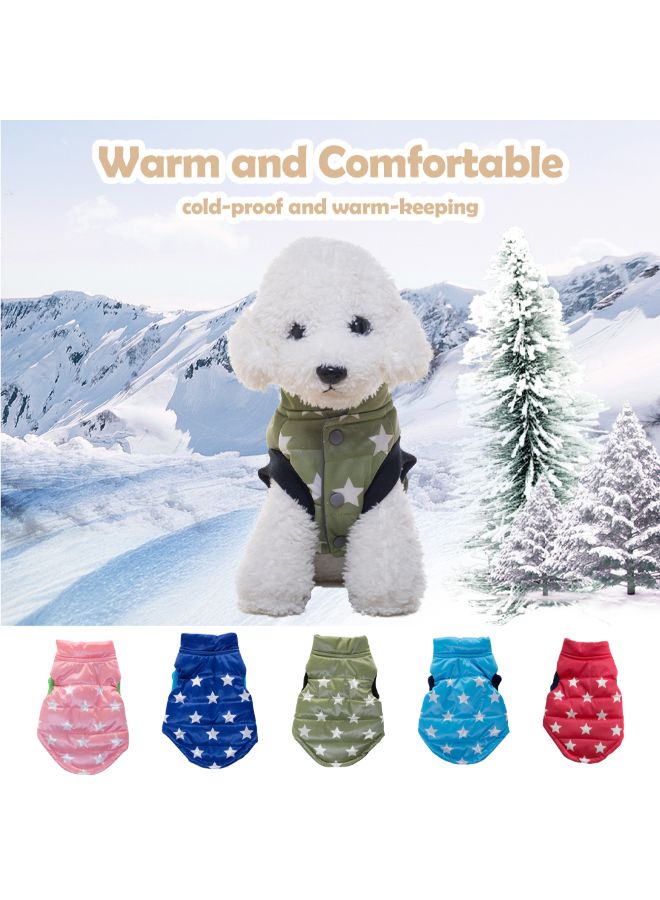 Printed Pattern Winter Waistcoat For Puppy Dog Green 20.00x2.00x17.00cm - Image 5