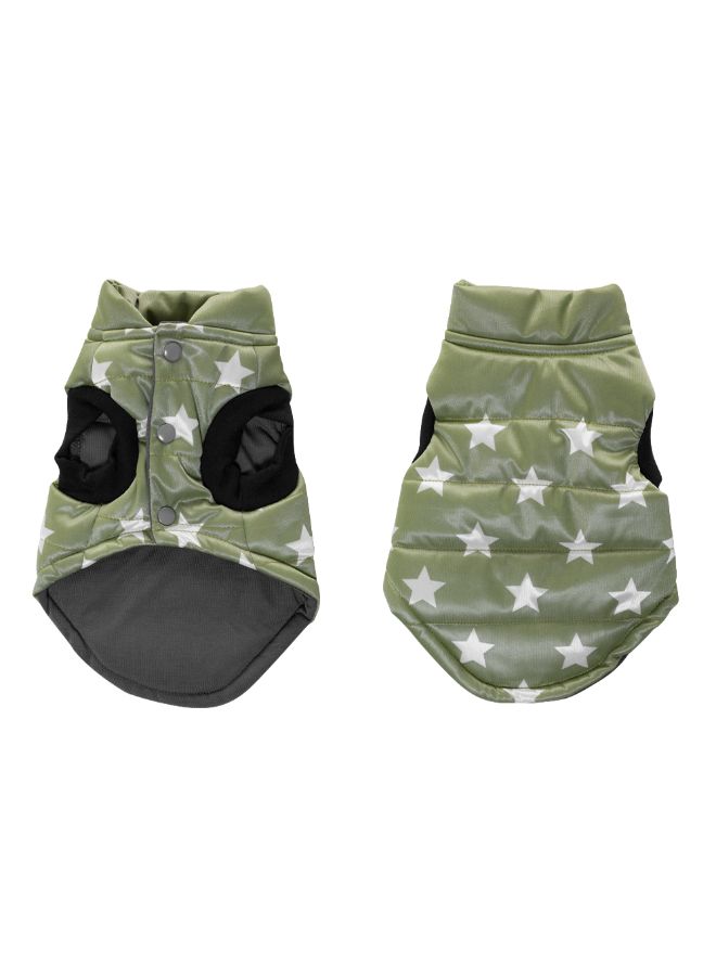 Printed Pattern Winter Waistcoat For Puppy Dog Green 20.00x2.00x17.00cm - Image 2