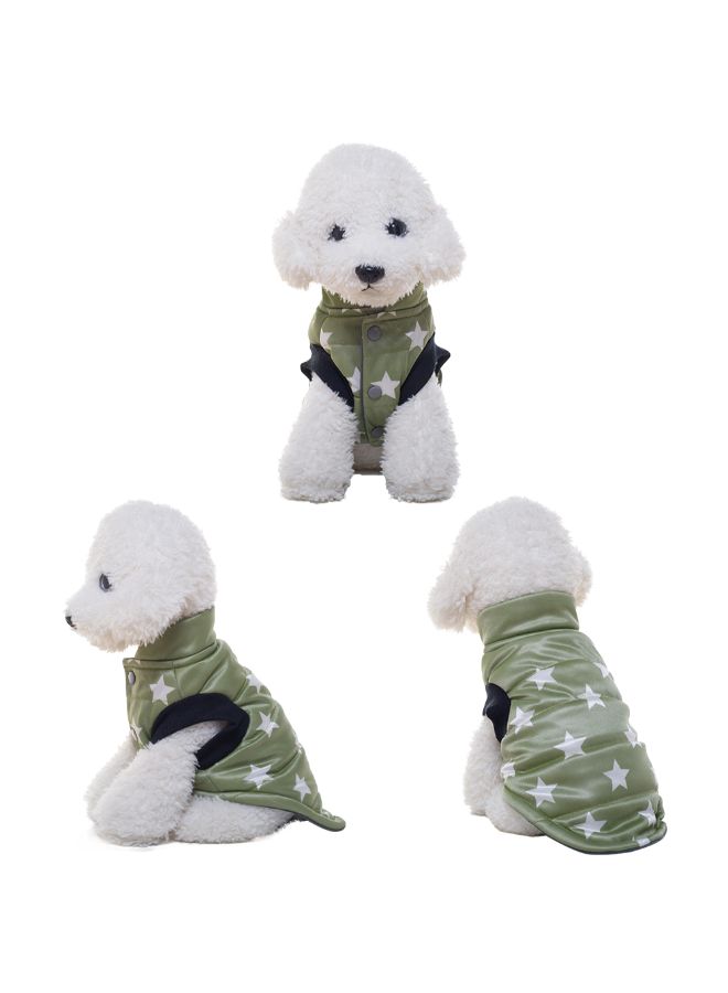 Printed Pattern Winter Waistcoat For Puppy Dog Green 20.00x2.00x17.00cm - Image 3