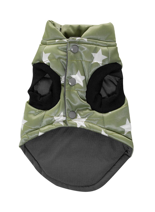 Printed Pattern Winter Waistcoat For Puppy Dog Green 20.00x2.00x17.00cm - Image 1