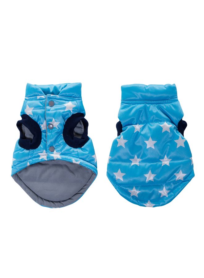 Printed Pattern Winter Waistcoat For Puppy Dog Blue L - Image 2